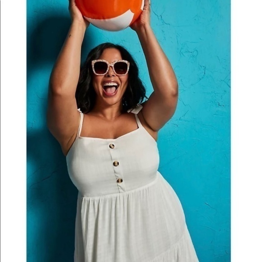 Torrid white skater flowy dress 1